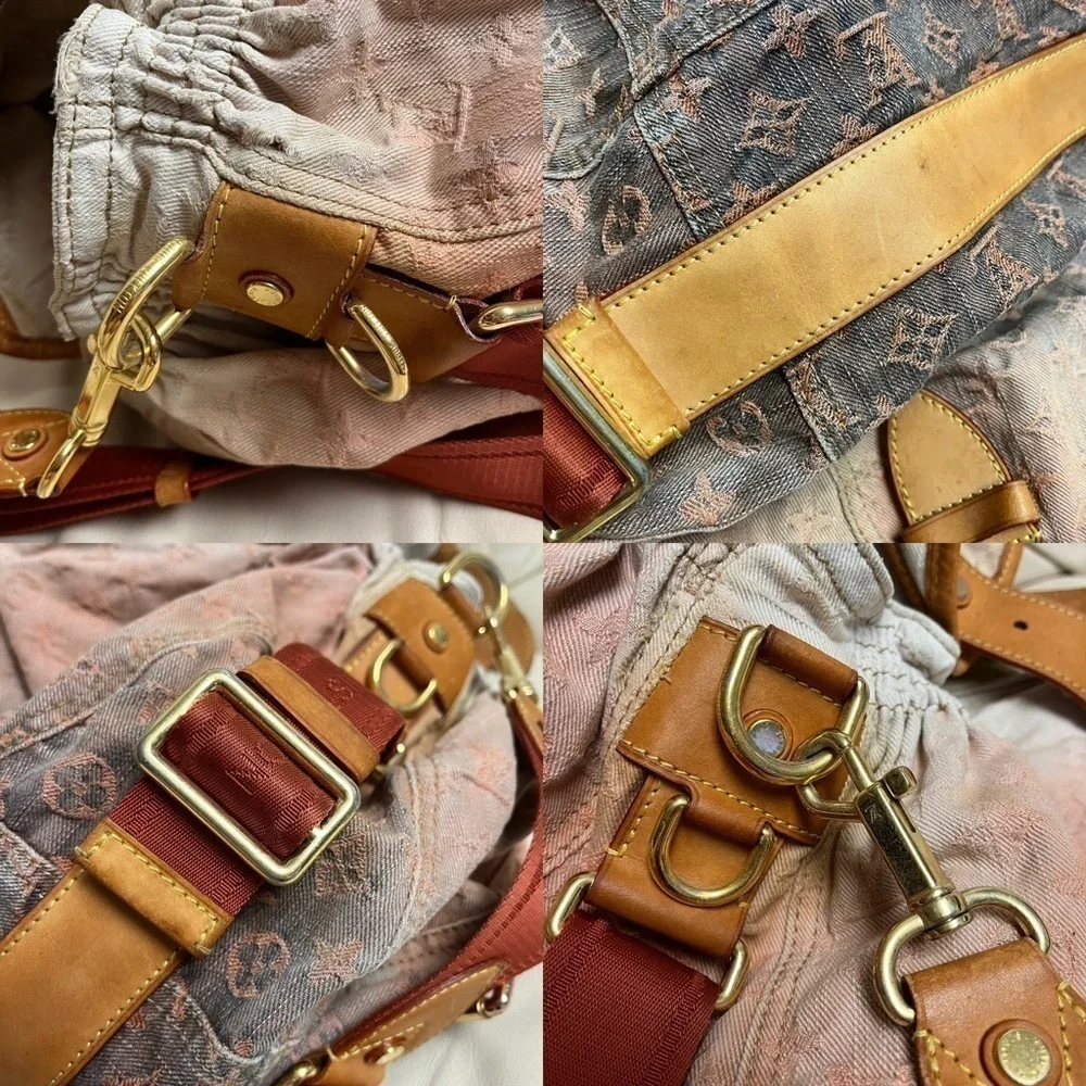 VTG LOUIS VUITTON Denim Orange Ombre Sunrise Large Messenger Bag